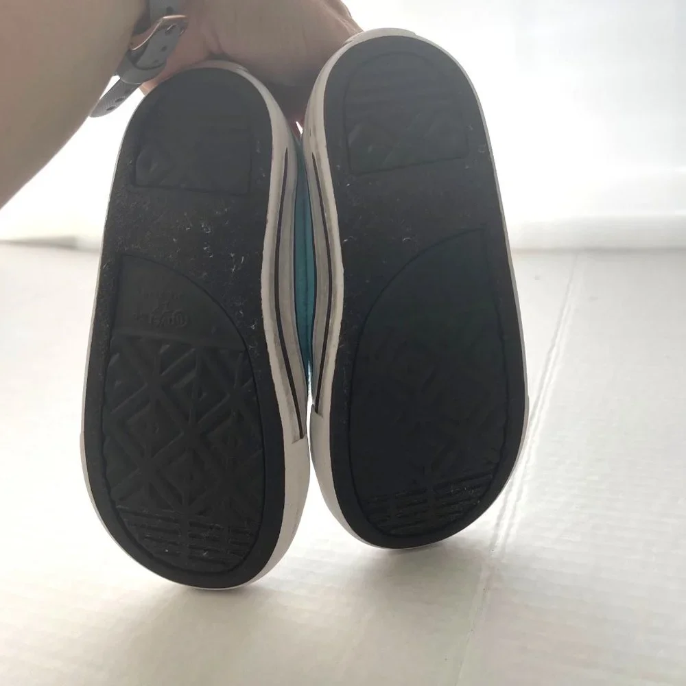 Converse Kids Slip-On Sneakers Teal Blue with White Toe Caps